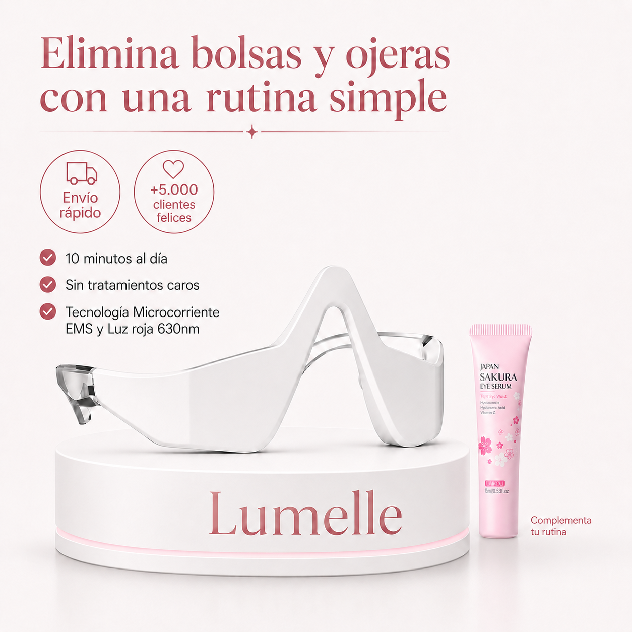 Reductor de Ojeras y Bolsas – Luz Roja y Microcorriente